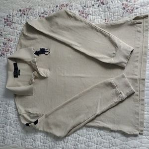 Polo ralph Lauren polo shirt slim fit beige kids size XL 18/20 .